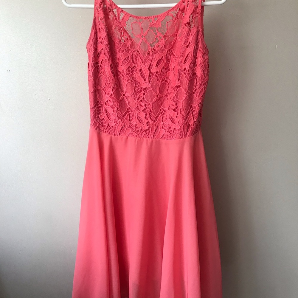 Pink lace dress